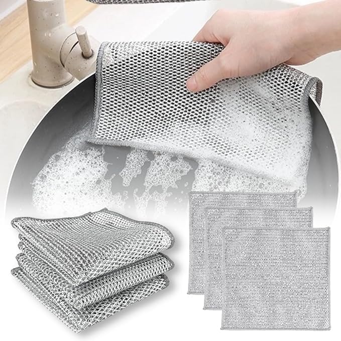 Double Layer Multipurpose Metal Mesh Cleaning Cloth - Pack Of 12 / 20