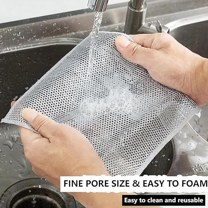 Double Layer Multipurpose Metal Mesh Cleaning Cloth - Pack Of 12 / 20